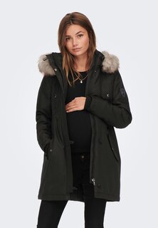 Пальто зимнее ONLY с капюшоном Maternity, черный