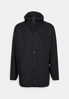 Куртка Rains с веревочками в капюшоне, черный