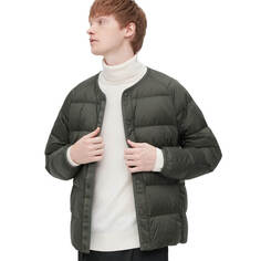 Пуховик из переработанных материалов Uniqlo, оливковый