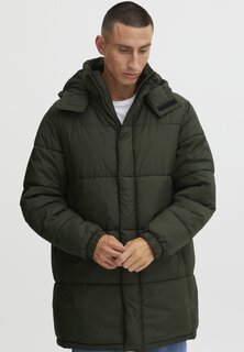 Пальто зимнее Solid с капюшоном, темно-зеленый !Solid