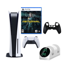 Игровая консоль Sony Playstation 5 Standard Edition + игра Returnal + зарядная станция для 2-ух геймпадов, 825 ГБ, белый