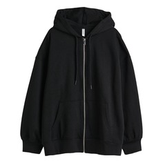 Толстовка H&amp;M Oversized Zip-through, черный H&M