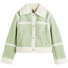 Куртка H&amp;M Teddy-lined jacket, светло-зеленый H&M