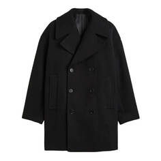 Пальто H&amp;M Oversized Fit Wool-Blend Pea, черный H&M