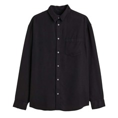 Рубашка H&amp;M Relaxed Fit Lyocell, черный H&M