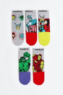 5 пар носков с рисунком H&amp;M Marvel Comics, светло-серый H&M