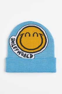 Вязаная шапка с мотивом H&amp;M SmileyWorld, голубой H&M