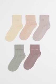 Ажурные носки 5 шт. H&amp;M, светло-фиолетовый/светло-бежевый H&M