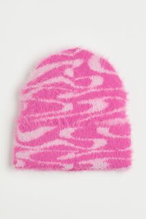 Вязаная шапка с узором в рубчик H&amp;M Swirls, розовый H&M