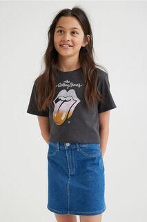 Комплект из 2 предметов с принтом H&amp;M The Rolling Stones, темно-серый H&M