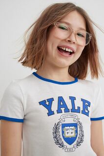 Короткая футболка с принтом H&amp;M Yale H&M