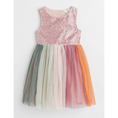 Платье из тюля с пайетками H&amp;M, пудрово-розовый H&M