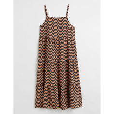 Платье с воланами H&amp;M Patterned, темно-бежевый H&M