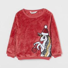 Толстовка с дизайнерским рисунком H&amp;M Unicorn, красный/белый/розовый H&M