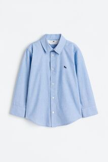 Хлопчатобумажная рубашка H&amp;M, светло-синий H&M