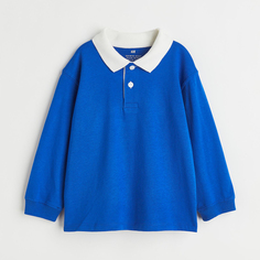 Хлопковая футболка для регби H&amp;M Basics, кобальтово-синий/белый H&M