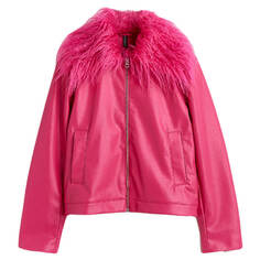 Куртка H&amp;M With A Fluffy Collar, розовый H&M