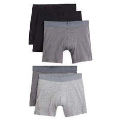 Комплект трусов-боксеров H&amp;M Cotton Boxer Shorts, 5 предметов, серый/черный H&M