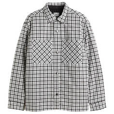 Рубашка H&amp;M Padded, серый/белый H&M