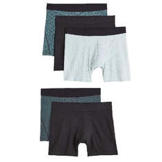 Комплект трусов-боксеров H&amp;M Cotton Boxer Shorts, 5 предметов, бирюзовый/принт H&M