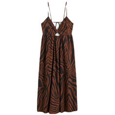 Платье H&amp;M V-neck Drawstring-detail, коричневый/черный H&M