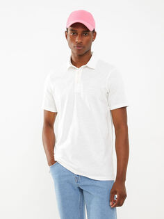 Мужская футболка из чесаного хлопка с коротким рукавом и воротником-поло LCW Casual