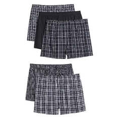 Комплект трусов-боксеров H&amp;M Woven Cotton Boxer, 5 предметов, черный/белый H&M