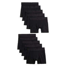 Комплект трусов-боксеров H&amp;M Cotton Boxer Shorts, 10 предметов, черный H&M