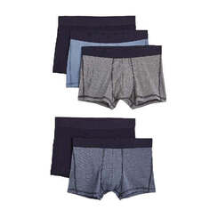 Комплект трусов-боксеров H&amp;M Cotton Boxer Shorts, 5 предметов, голубой/темно-синий H&M