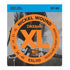Струны D&apos;Addario EXL110 для электрогитары с никелевой обмоткой (калибр 10-46) D'addario