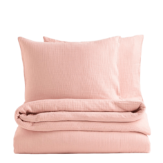 Комплект двуспального постельного белья H&amp;M Home, пудрово-розовый