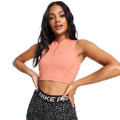 Топ Nike Pro Training Seasonal Zip Front Crop, розовый