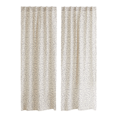 Шторы H&amp;M Home 2-pack Patterned Cotton, 2 предмета, светло-бежевый/горошек