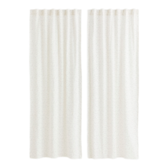 Шторы H&amp;M Home 2-pack Patterned Cotton, 2 предмета, белый/горошек