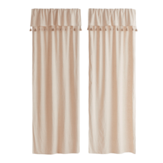 Шторы H&amp;M Home 2-pack Tasseled Panels, 2 предмета, светло-бежевый