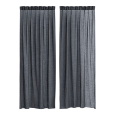 Шторы H&amp;M Home 2-pack Multiway Linen-blend, 2 предмета, темно серый