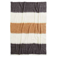 Плед H&amp;M Home Striped Wool-blend, темно-бежевый/мультиколор