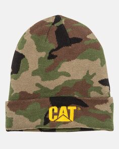 Мужская шапка-бини с манжетами CAT, лесной камуфляж Caterpillar