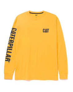 Мужская футболка с длинным рукавом с логотипом CAT, желтый Caterpillar