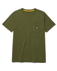 Мужская футболка с лейблом и карманом CAT, болотный Caterpillar