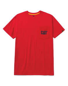 Мужская футболка с логотипом и карманом CAT, красный Caterpillar