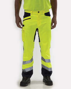 Мужские светоотражающие рабочие брюки Operator Flex Work Pants CAT, яркий желтый/темно-синий Caterpillar