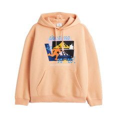 Худи с капюшоном и принтом время пришло H&amp;M Relaxed Fit Printed hoodie, светло-оранжевый H&M