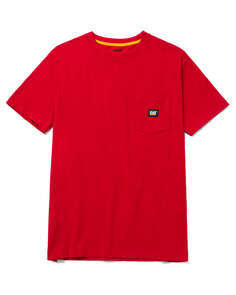 Мужская футболка с лейблом и карманом CAT, красный Caterpillar