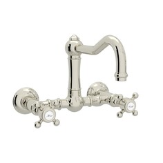 Настенный Мостовой смеситель Rohl A1456 Country Kitchen, polished nickel