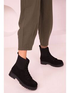 Женские кожаные ботинки на шнуровке Soho Exclusive