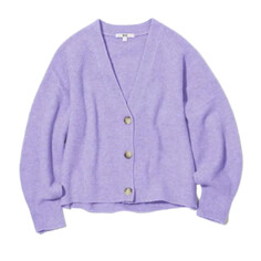 Кардиган Uniqlo Souffle Yarn Short, фиолетовый