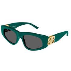 Солнцезащитные очки Balenciaga, темно-зеленый/золотой/серый