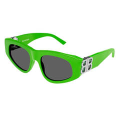 Солнцезащитные очки Balenciaga, зеленый/серебристый/серый