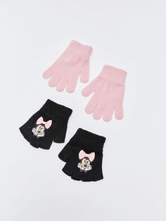 Лицензированные перчатки Minnie Mouse для девочек, 2 шт. LCW Accessories